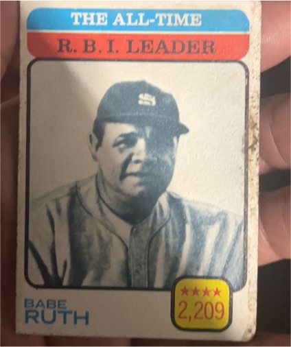 1973 Topps #474 Babe Ruth All-Time RBI Leader — front