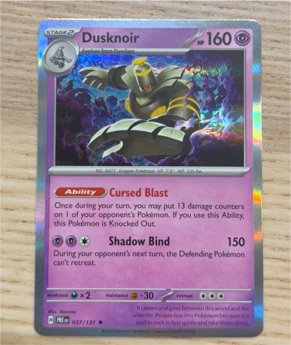 2023 Pokémon Prismatic Evolutions #037 Dusknoir — front