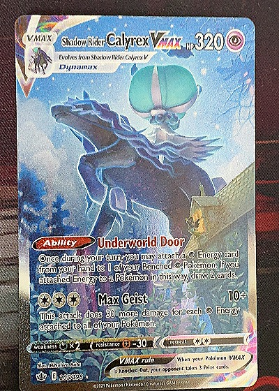 2021 Pokémon Chilling Reign #205/198 Shadow Rider Calyrex VMAX — front
