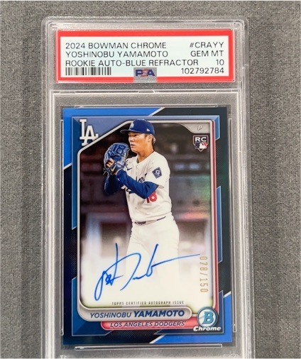 2024 Bowman Chrome #CRAY Yoshinobu Yamamoto — front