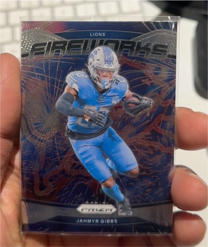 2024 Panini Prizm Fireworks #7 Jahmyr Gibbs — front