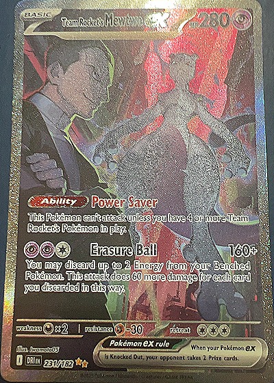 Team Rocket's Mewtwo ex 231/182 — front