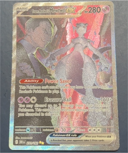 2025 Pokémon Team Rocket's Mewtwo ex 231/182 — front