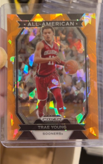 2024 Panini Prizm Draft Picks #2 Trae Young All-American Prizms Orange Ice — front