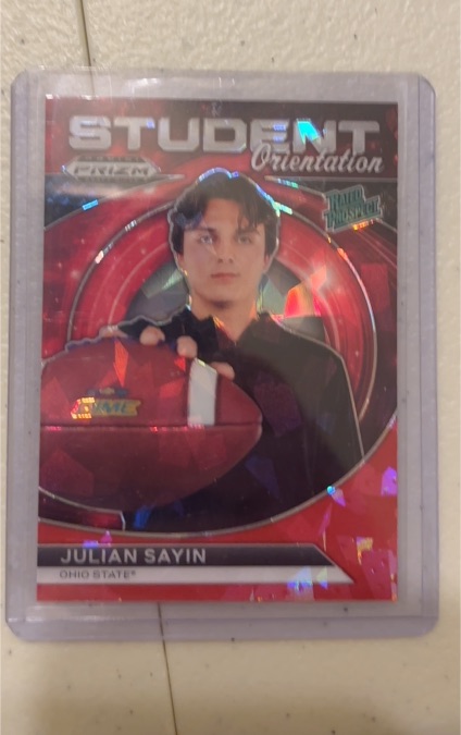 2024 Panini Prizm Draft Picks Student Orientation Red Ice #SO-JS Julian Sayin — front