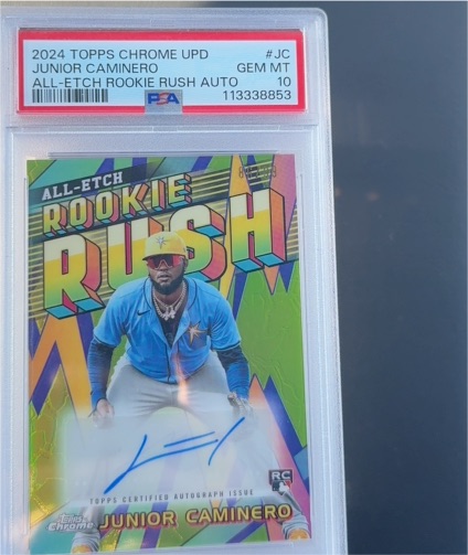 2024 Topps Chrome Update #JC Junior Caminero All-Etch Rookie Rush Auto — front