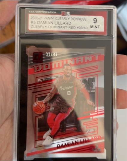2020-21 Panini Clearly Donruss #5 Damian Lillard Clearly Dominant Red — front