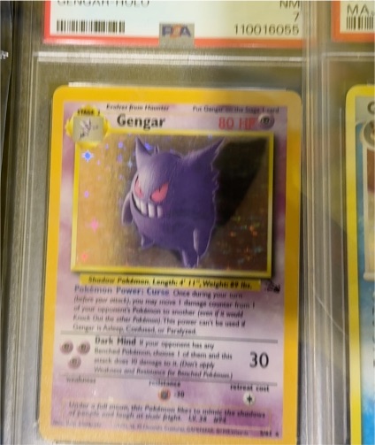 1999 Pokémon Fossil #20 Gengar — front