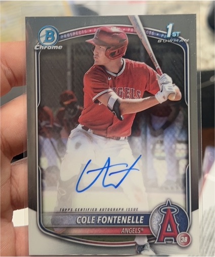 2025 Bowman Chrome #CPA-CF Cole Fontenelle — front