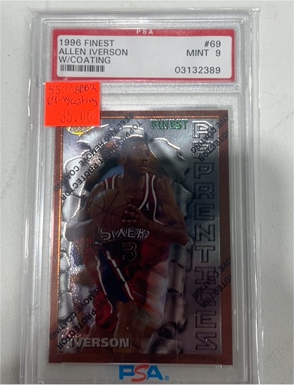 1996 Topps Finest #69 Allen Iverson — front