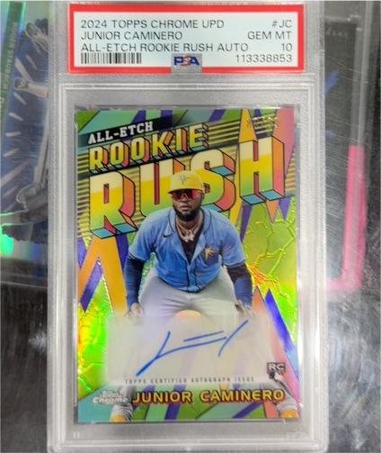 2024 Topps Chrome Update #JC Junior Caminero All-Etch Rookie Rush Auto — front