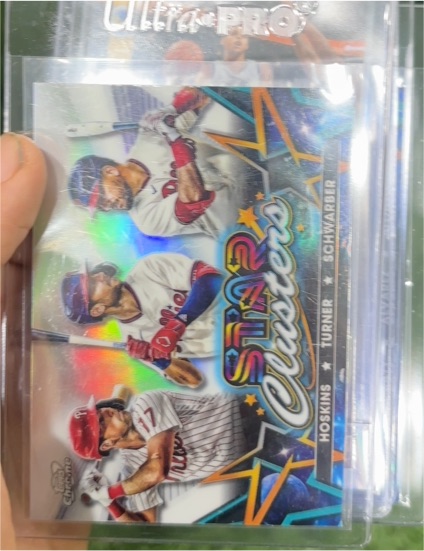 2023 Topps Chrome Cosmic #SC-12 Rhys Hoskins, Trea Turner, Kyle Schwarber — front