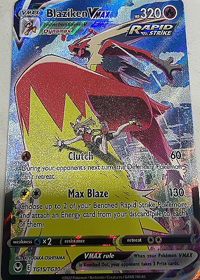 2022 Pokémon Silver Tempest Trainer Gallery #TG15/TG30 Blaziken VMAX — front
