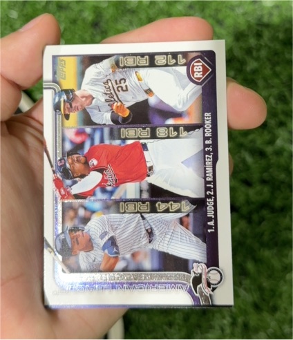 2025 Topps Series 1 #29 AL RBI Leaders Judge/Ramirez/Rooker — front