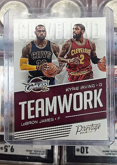 2016-17 Panini Prestige #4 LeBron James & Kyrie Irving — front