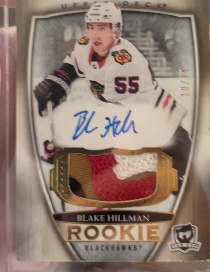 2018-19 Upper Deck The Cup #95 Blake Hillman Rookie Patch Auto — front