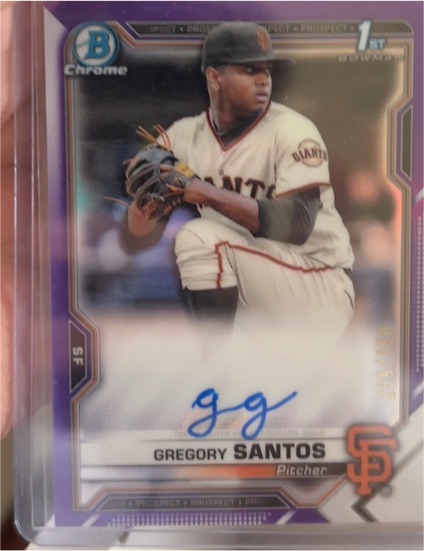 2021 Bowman Chrome #CPA-GS Gregory Santos — front