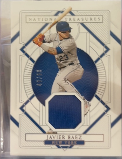 2021 Panini National Treasures #24 Javier Baez Relic — front