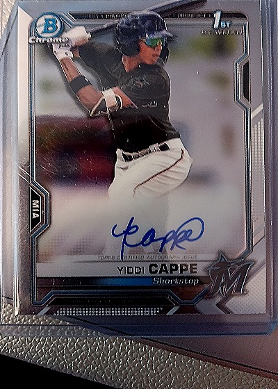 2021 Bowman Chrome Prospect Autographs #CPA-YC Yiddi Cappe — front