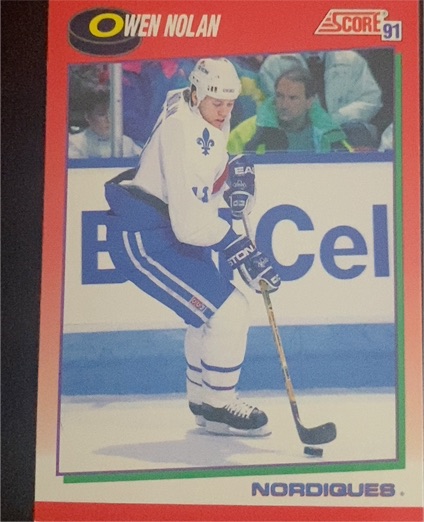 1991-92 Score Canadian #143 Owen Nolan — front