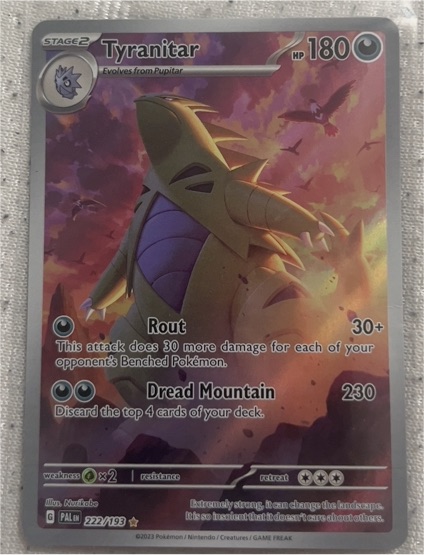 2023 Pokémon Paldea Evolved #222/193 Tyranitar Illustration Rare — front