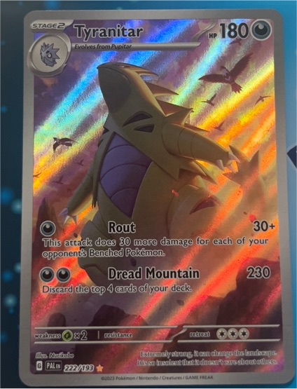 2023 Pokémon Paldea Evolved #222/193 Tyranitar — front