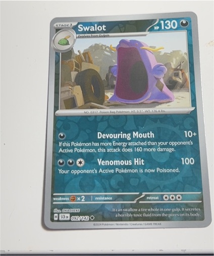 2024 Pokémon Scarlet Violet Stellar Crown #092 Swalot — front