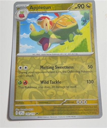 2024 Pokémon SV08: Surging Sparks #140/191 Appletun — front