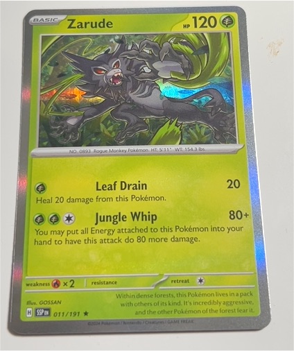 2024 Pokémon SV08 Surging Sparks #011 Zarude — front