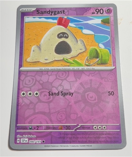 2024 Pokémon SV08: Surging Sparks #090 Sandygast — front