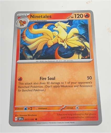 2024 Pokémon TCG Surging Sparks #017 Ninetales — front