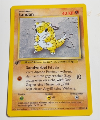 1999 Pokémon Base Set #62 Sandshrew — front