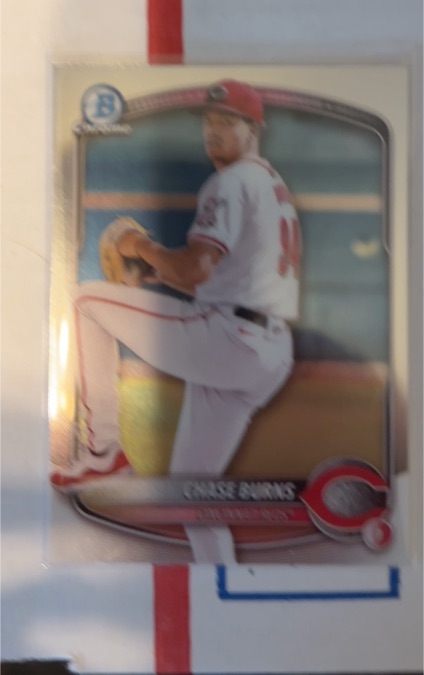 2025 Bowman Chrome #BCP-122 Chase Burns — front