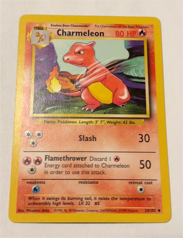 1999 Pokémon Base Set #24 Charmeleon — front
