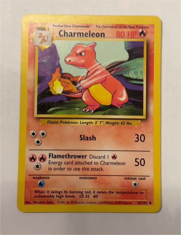 1999 Pokémon Base Set #24 Charmeleon — front
