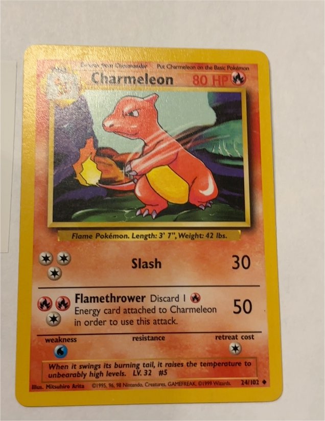 1999 Pokémon Base Set #24 Charmeleon — front