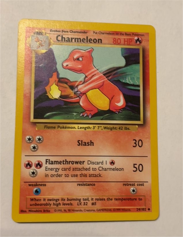 1999 Pokémon Base Set #24 Charmeleon — front