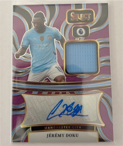 2023-24 Panini Select EPL Prizm Patch JEREMY DOKU Manchester City #SS-JD — front