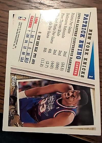 1994-95 Topps #1 Patrick Ewing — back