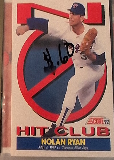 1992 Score #425 Nolan Ryan No Hit Club — front