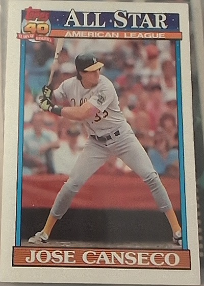 1991 Topps #390 Jose Canseco — front