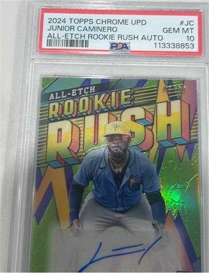 2024 Topps Chrome Update #JC Junior Caminero All-Etch Rookie Rush Auto — front