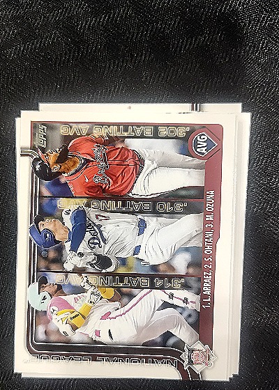 2025 Topps Series 1 #347 Luis Arraez / Shohei Ohtani / Marcell Ozuna — front