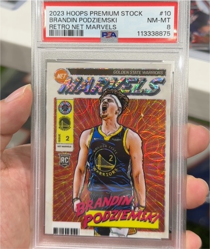 2023 Panini Hoops Premium Stock #10 Brandin Podziemski Retro Net Marvels — front