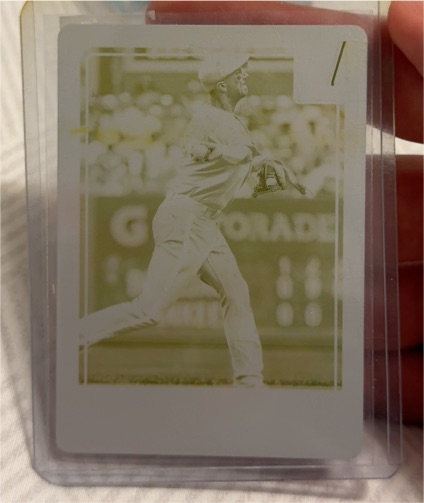 Unknown Baseball Printing Plate Card — front