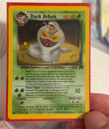 2000 Pokemon Team Rocket #2 Dark Arbok — front