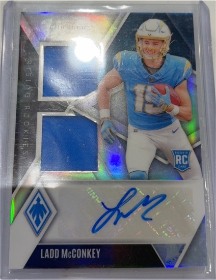 2024 Panini Phoenix Rising Rookies Dual Patch Auto #RRDP-LMY Ladd McConkey — front