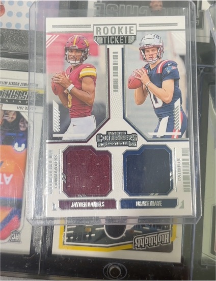 2024 Panini Contenders Rookie Ticket #DS-13 Jayden Daniels / Drake Maye — front