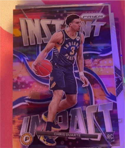 2021-22 Panini Prizm #17 Chris Duarte Instant Impact Silver Prizm Rookie Card — front