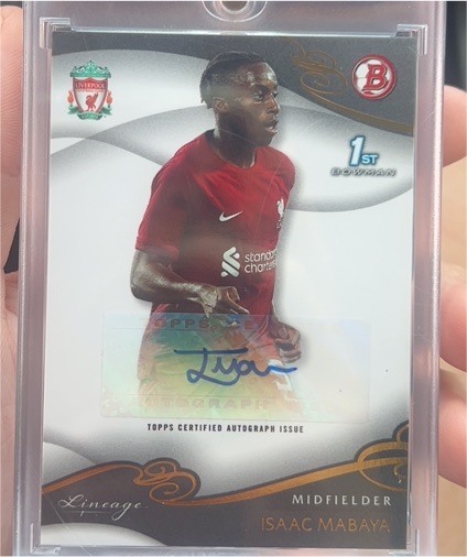 2022 Topps Liverpool Lineage 1st Bowman #AU-IM Isaac Mabaya — front